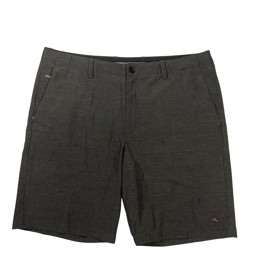 Tommy Bahama Shorts Mens 38 Charcoal Gray Stretch Flat Front Casual Vacation